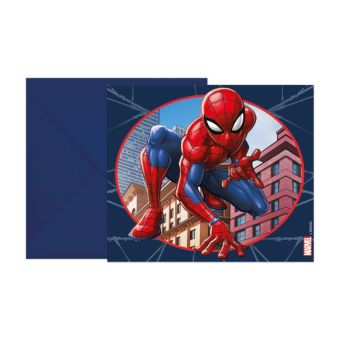 Marvel Spider-Man Invitasjoner med konvolutt - 6 stk