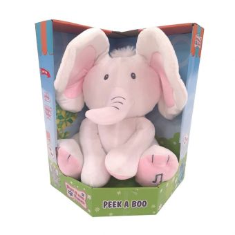 Peek-A-Boo Friend Interaktiv Plysjbamse 30cm - Hvit Elefant