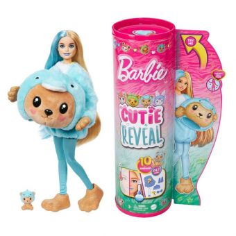 Barbie Cutie Reveal Dyrekostyme Dukke - Bamse / Delfin