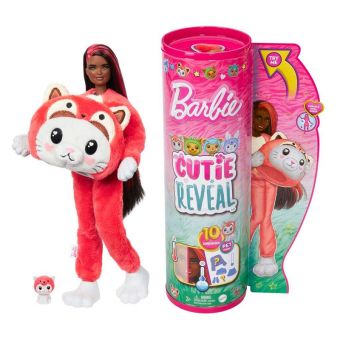Barbie Cutie Reveal Dyrekostyme Dukke - Katt / Rød Panda