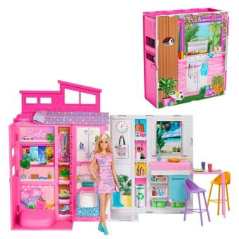 Barbie Dukkehus med dukke og tilbehør 66x43cm - Getaway