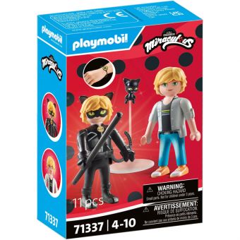 Playmobil Miraculous 11 Deler - Adrien & Cat Noir 71337