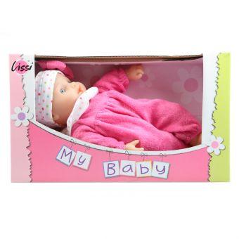 Lissi Babydukke 28 cm - Rosa Kosedress