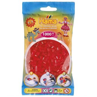 Hama Midi 1000 perler - Transparent Rød 13