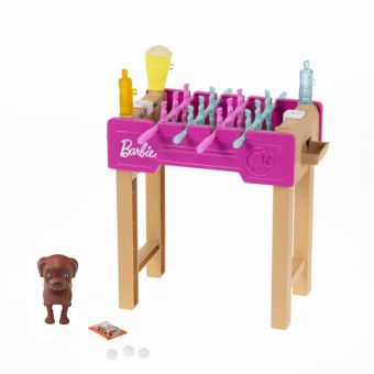 Barbie Mini Kjæledyr Lekesett - Brun hund med fotballbord