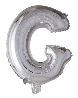 Folie ballong Sølv 41 cm -  Bokstaven G