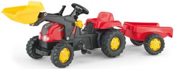Rolly Toys RollyKid-X Traktor m/ skuff og henger - Rød