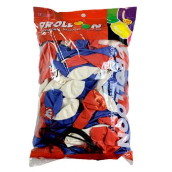 150 Ballonger - Blå, Rød og Hvit