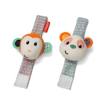 Infantino Håndrangle 2-Pakning - Panda og Ape
