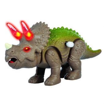 Dinosaur Opptrekkbar - Triceratops med lyd og lys