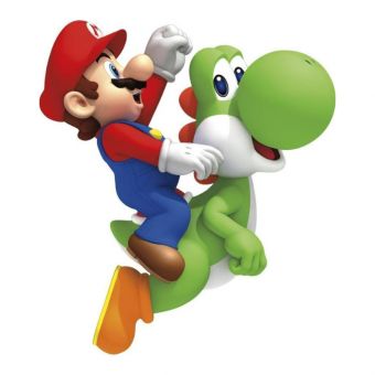 Veggdekor Klistermerker 80x71cm - Nintendo Super Mario og Yoshi