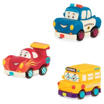 B. Toys Mini Wheeee-Is! Lekebiler (assortert) - Buss / Racerbil / Politibil