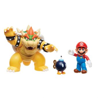 Super Mario Figursett med 3 figurer - Bowser's Lava Battle Sett