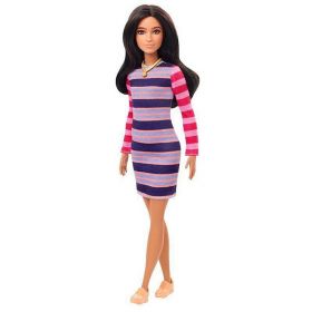 Barbie Fashionistas Dukke #147 - Stripete genser-kjole