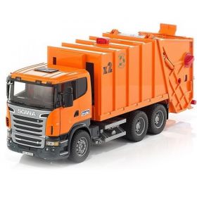 Bruder Scania Søppelbil oransje 