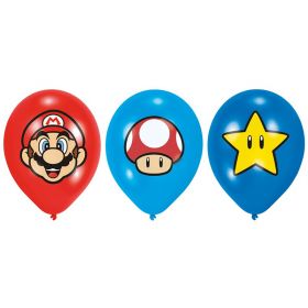 Ballonger i latex 6-pakning - Super Mario