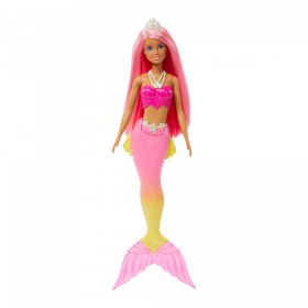 Barbie Dreamtopia - Havfrue m/ rosa hår og hvit tiara