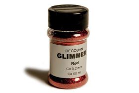Glitter 0,2mm 60ml - rød