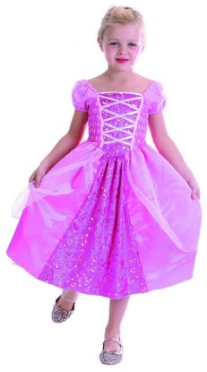 Rosa Prinsesse Kostyme - Medium 6-8 år
