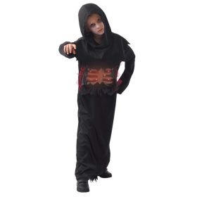 LED Skjelett Demon Kostyme - Small 4-6 år