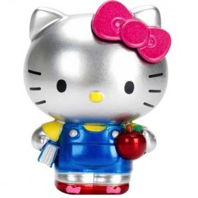 Hello Kitty Kawaii Figur - Sølv med Rød Sløyfe