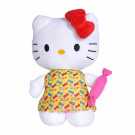 Hello Kitty Plysjbamse 20 cm - Gul kjole med sløyfer