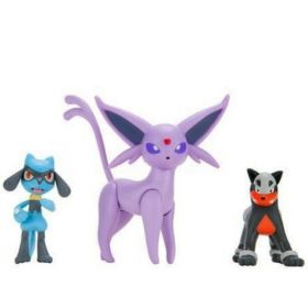 Pokémon Battle Figure sett - Espeon, Houndour & Riolu
