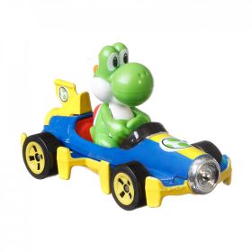 Hot Wheels Mario Kart Kjøretøy - Yoshi (Mach 8)