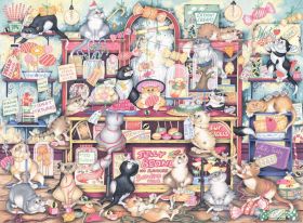 Ravensburger Puslespill 500 Brikker - Crazy Cats Sweet Shop