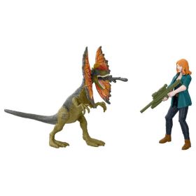Jurassic World Dominion Figur og Dinosaur - Claire og Dilophosaurus