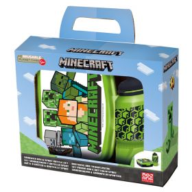 Matboks og Drikkeflaske Gavesett 420ml - Minecraft