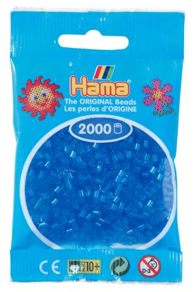 Hama Mini 2000 perler Transparent Blå 15