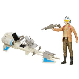Star Wars Speeder Bike og Poe Dameron 30 cm figur