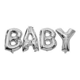 Folie Ballong 40 cm - Baby (sølv)