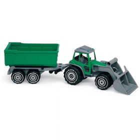 Plasto Traktor med tilhenger, Grønn 58 cm