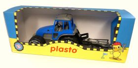 Plasto Traktor med plog blå