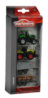 Majorette Farm - Deutz-Fahr og Claas Xerion traktor med tilhengere