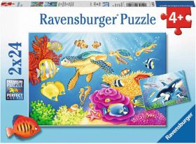 Ravensburger Puslespill 2x24 Brikker - Undervannsverden