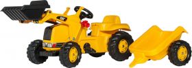 Rolly Toys RollyKid CAT traktor m/skuff og henger - Gul