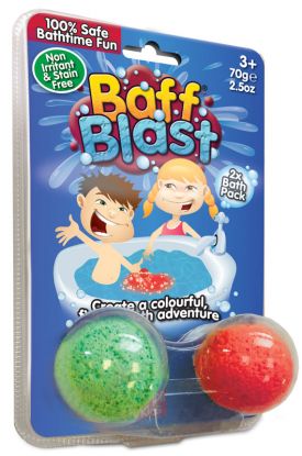 Baff Blast - Badebomber 2 pakning rød og grønn