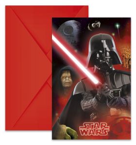 Star Wars Invitasjoner med konvolutt 6 stk