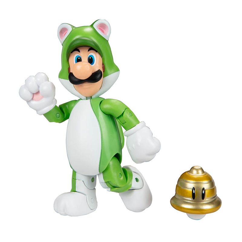 Nintendo Super Mario figur 10 cm - Cat Luigi med Super Bell
