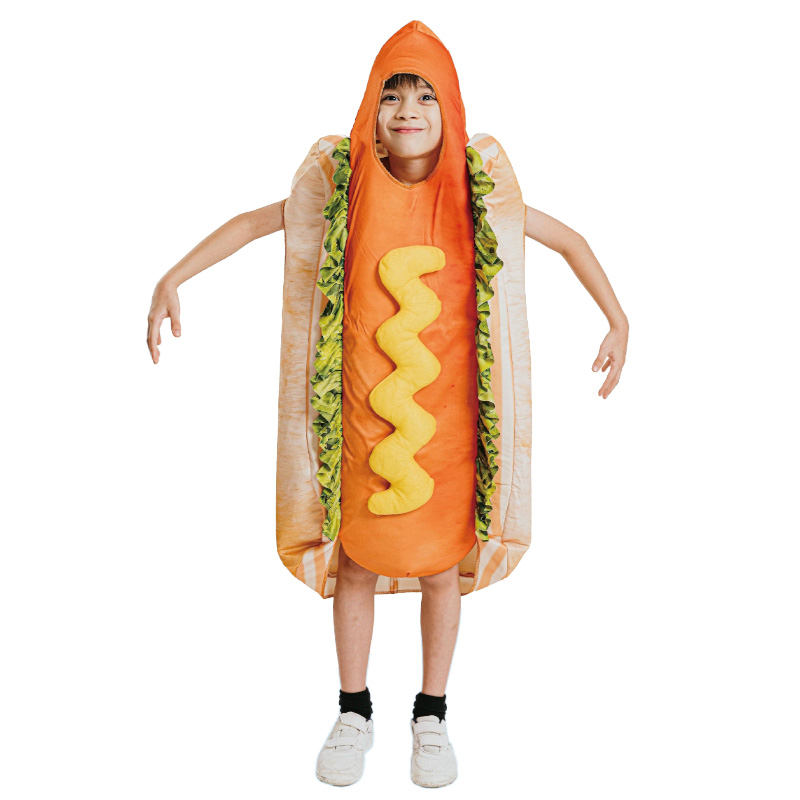 3D Hot Dog kostyme 9-10 år (130-140 cm)