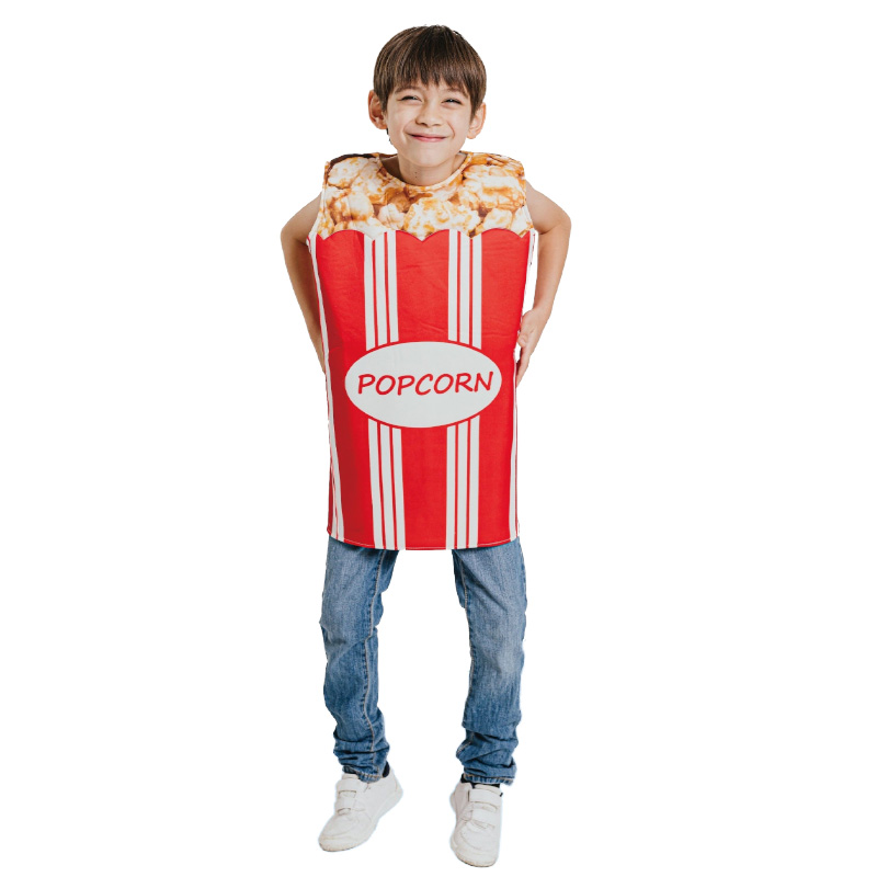 3D Popcorn kostyme 9-10 år (130-140 cm)